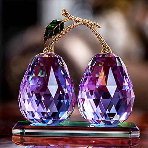 qianyue Decoraciones para el hogar Cristal pera Pantalla Creativa artesanía pequeños Regalos de Boda decoración de San valentín para Enviar Novio (Morado)