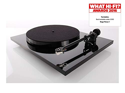 Rega Planar 1 (Modelo 2016) High End – Tocadiscos con fonocaptor de carbón MM, color negro