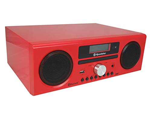 Roadstar HRA-9D+BT Microcadena Bluetooth, CD, USB, FM Radio, DAB+, AUX, Mando a Distancia, 240 W, Roja