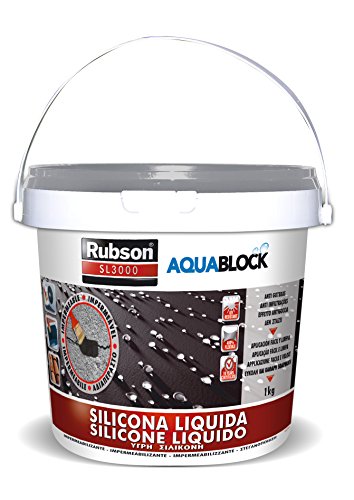 Rubson Aquablock SL3000, silicona líquida impermeabilizante color gris, 1kg