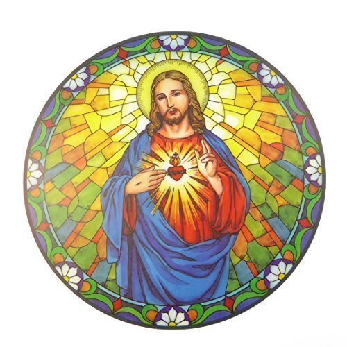Sagrado Corazón de Jesús Atrapasol Vidriera Pegatina Reutilizable 6 Pulgadas Colector Sol