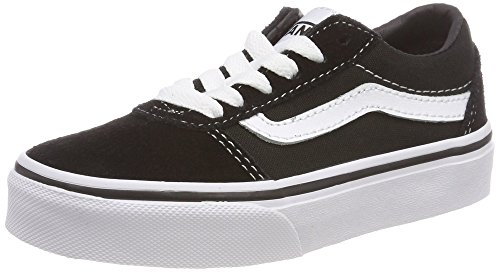 Vans Ward Suede/Canvas, Zapatillas Unisex Niños, Negro ((Suede/Canvas) Black/White Iju) 34 EU