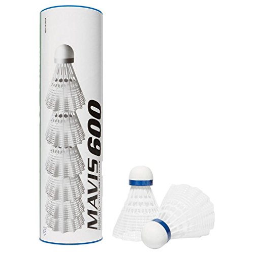 Yonex Mavis 600 Shuttlecocks - 6-Tube White - Medium, White by Yonex