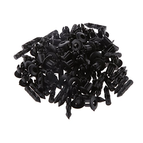 50pcs Agujero de 6 mm de Empuje de Plástico Negro En el Tipo de Remaches de Fijación Pin Clips ATV