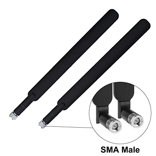 Aigital SMA Antena 10dBI de Alto Rendimiento 2 PCS 4G LTE Amplificador de señal de módem Receptor de Red Receptor de Alto Rango para Puntos de Acceso Antena LTE 4G para Huawei con Conector