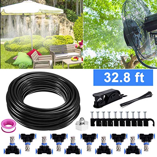 Bearbro Kit Nebulizadores para Terrazas,Sistema de Nebulizacion para Exteriores jardín Pergola, DIY automático riego para Invernaderos, Jardines, Terrazas y Césped(10M)