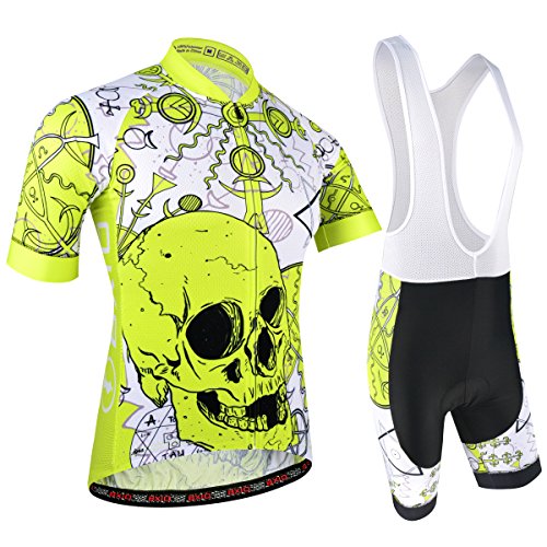 BXIO Hombres Ciclismo Jersey Pro Team Desgaste de la Bici Raza de Camino Amarillo XXXXL