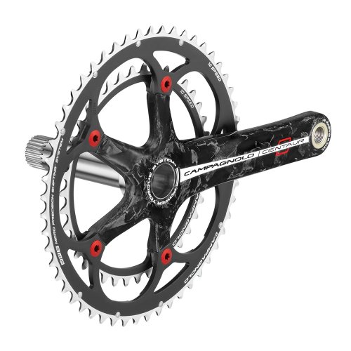  Campagnolo Centaur Carbon 10V 170-39x52 - Juego de bielas y Platos para Bicicleta, Color Rojo/Negro