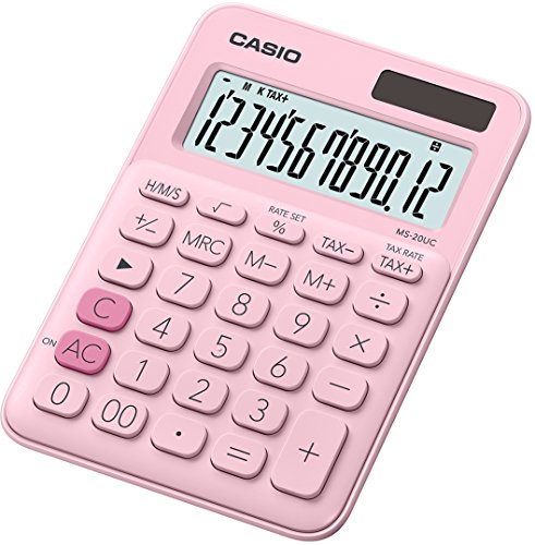 Casio MS-20UC-PK - Calculadora, 2.3 x 10.5 x 14.95 cm, color rosa