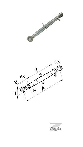 Cermag - Código 50001 - Tercer punto mecánico para tractor, orificio ø 19, L = 340/490