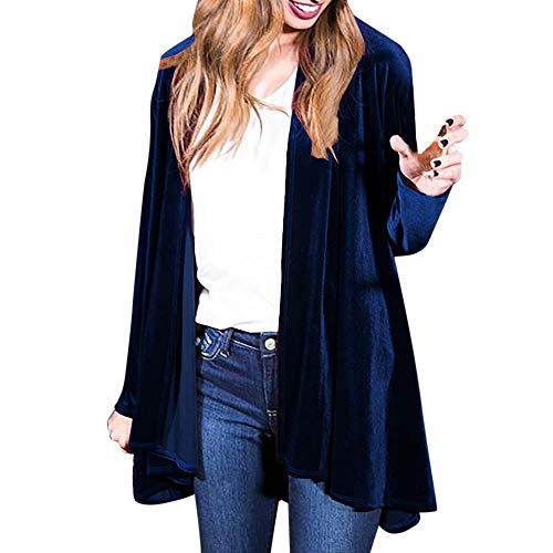 Chaquetas Tallas Grandes Elegantes Rebajas Invierno para Mujer,PAOLIAN Chaquetas Otoño Terciopelo Anchas Señora Negro Abrigo de Cárdigans Largo Fiesta Dama