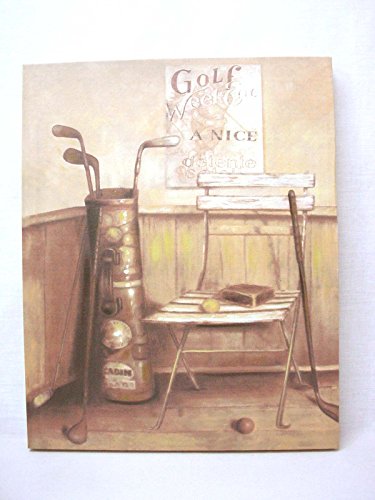 CUADRO LIENZO CANVAS MADERA PALOS GOLF ANTIGUO SILLA CUADRADA