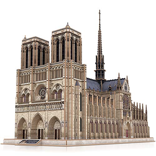 CubicFun Puzzle 3D Francia Notre Dame de Paris Modelo de Arquitectura Kits de Construcción con Estructura Interna Lglesia Gótica Rompecabezas 3D Regalo para Adultos, 293 Piezas