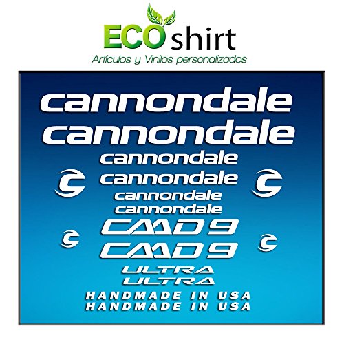 Ecoshirt C4-SDOD-IOJ8 Pegatinas Cuadro Frame Cannondale CADD 9 Am27 Stickers Aufkleber Decals Adesivi Bike BTT MTB Cycle, Blanco