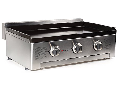 FireFriend BQ-6395 Parrilla de Gas, Tres quemadores, Acero Inoxidable, Negro, 56.5 x 28 x 78 cm