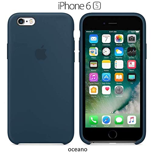 Funda Silicona para iPhone 6 y 6s Silicone Case, Calidad, Textura Suave, Forro Interno Microfibra (Oceano)