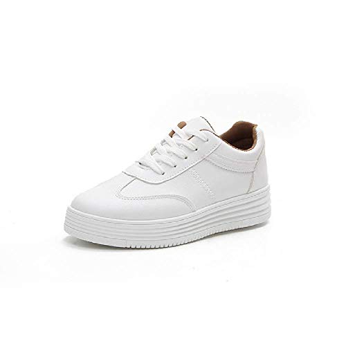 GERPY Spring White Shoes Zapatillas de Deporte con Plataforma para Mujer Zapatos Casuales para Mujer Mujer