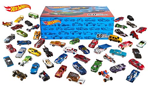 Hot Wheels- Hotwheels Pack 50 Vehículos, coches de juguete, Multicolor, 5+ (Mattel V6697)