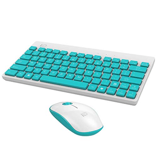 HourenJP Membrana 75 Teclas Mini Teclado, ratón Mute de 3 Botones, Soportes Plegables Teclado portátil Mini Nano inalámbrico Antideslizante Resistente a Salpicaduras para el mecanógrafo de Jugadores