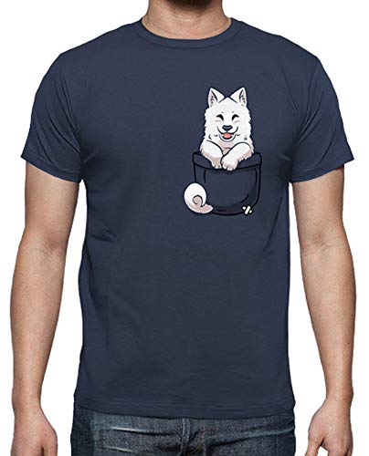 latostadora - Camiseta Samoyedo de Bolsillo - para Hombre Denim M