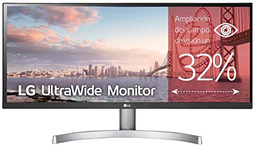 LG 29WK600-W - Monitor Profesional UltraWide WFHD de 73 cm (29") con Panel IPS (2560 x 1080 píxeles, 21:9, 300 cd/m², sRGB >99%, 1000:1, 5 ms GtG, 75 Hz, DPx1, HDMIx2, Auriculares) Color Blanco