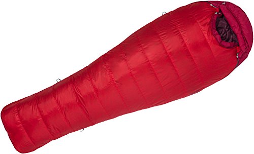 Marmot Always Summer Saco de Dormir Mommy, Relleno de Plumas de Ganso 650, Muy Ligero y cálido, Unisex Adulto, Rojo (Red/Sienna Red), LZ