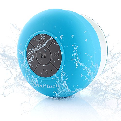 Neuftech Altavoz Bluetooth 3.0 Impermeable Sonido estéreo con Ventosa para Ducha Piscina etc,Azul