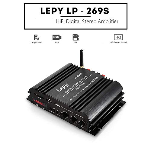 nobsound LEPY Hi-Fi estéreo multimedia de 4 Channel 45 W * 4 Bluetooth Power Amplifier Audio Amp Booster USB SD DVD CD FM MP3 for Car Vehicle