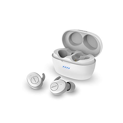 Philips Audio True Wireless SHB2505WT/10 Bluetooth In Ears (Bluetooth, cancelación de Ruido, emparejamiento Inteligente, hasta 20 Horas de Juego) Blanco, One Size