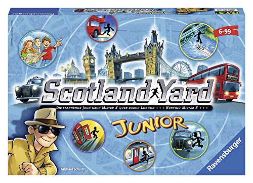 Ravensburger Personajes fántasticos Juego de Mesa Scotland Yard Junior, Color Azul, Amarillo, Negro, Miscelanea (22289 6)