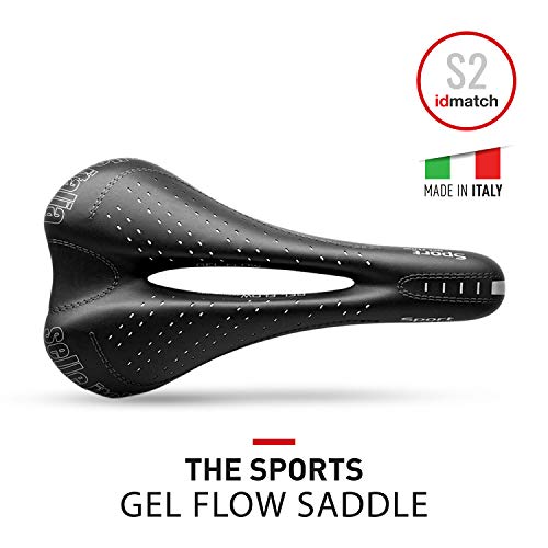 Selle Italia - Sillìn Bicicleta de Carretera Sport Gel Flow, Rail FeC Alloy Ø7, Sillìn Road Gran Turismo Duro-tek, Comfort Gel, Amortiguador