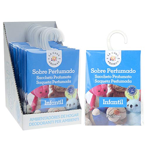 Set de 12 Sobres Perfumados, Bolsitas Aromáticas Aroma Infantil, Saquitos para el Armario, Cajón, Ropa de Bebé, Zapatero, Maleta