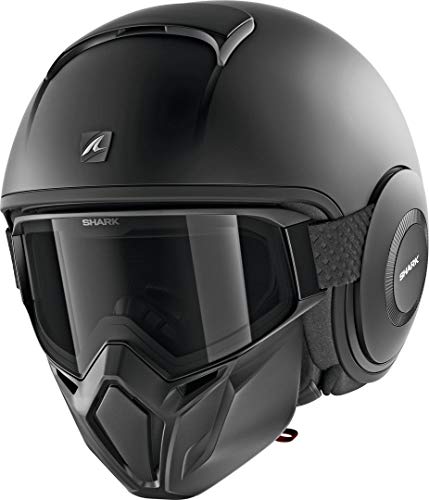 Shark Casco de moto STREET DRAK BLANK MAT KMA, Negro, M