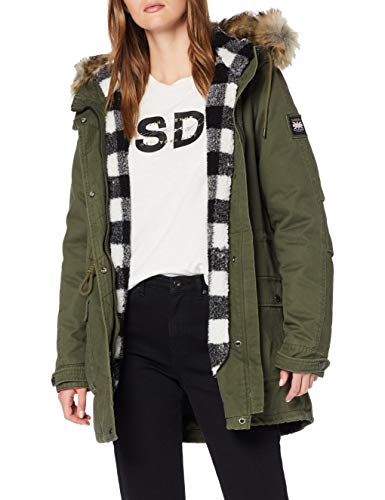 Superdry Arizona Rookie Parka, Verde (Washed Khaki Gvk), S (Talla del Fabricante:10) para Mujer