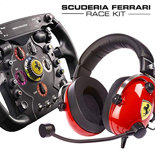 ThrustMaster Kit - Multiplataforma de Auriculares y Volante de Carreras + Réplica Desmontable del Volante Fórmula 1 Ferrari 150 Italia