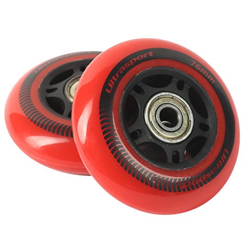 Ultrasport 331500000671 Ruedas para Waveboard, Robustas para Patinar A Gran Velocidad, Unisex Adulto, Rojo, Ø76 mm, Set de 2