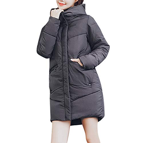 Xmiral Invierno Abrigo Parkas Estilo Dulce con Capucha Chaqueta de Acolchado Anorak Jacket Outwear Coats Deportes(Gris,L/ES40-42)