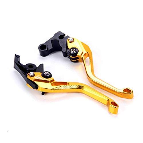 Auzkong Palancas de embrague de freno cortas ajustable para HONDA CBR600 F2 F3 F4 F4i 1991-2007, CB600 HORNET 1998-2006 dorado