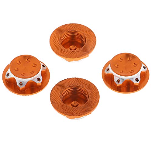 Baoblaze 4 Piezas 17 Mm Tuerca de Rueda Hexagonal para Agama Xray Losi Ae 1/8 RC Modelos de Coches - Naranja