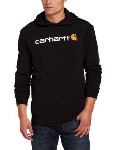 Carhartt .100074.001.s006 firma sudadera con capucha, diseño con logotipo, color: negro, tamaño: grande