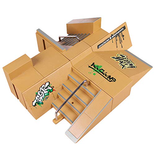 Cicony Skate Park Kit, Finger Board Skate Park Rampa de Piezas para Finger Skateboard Ultimate Parks Training Props