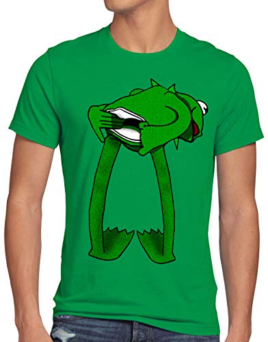 CottonCloud Kermit Camiseta para Hombre T-Shirt Rana títere, Talla:L, Color:Verde