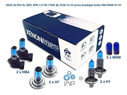 Faros de Xenon brillantes para automóvil | Hágalo usted mismo, Fácil de instalar | Compatible HB4 H7 H1 incluye luces de estacionamiento W5W gratuitas