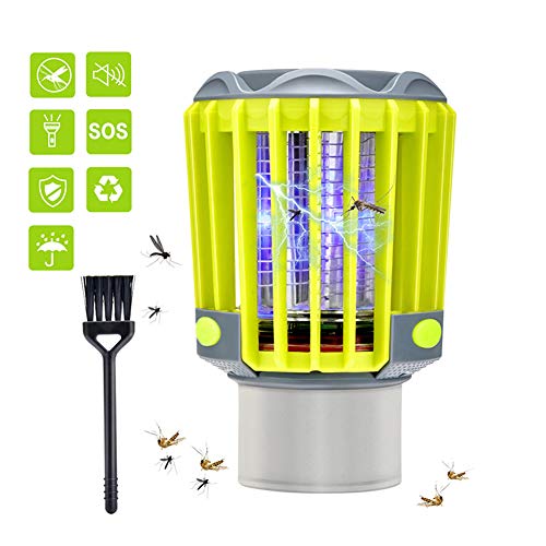 GOUTUIZI Ultravioleta Electrico Mosquitos Killer,3 en 1 Lámpara da Mosquito Recargable LED Camping Lámpara Versátil,para el hogar, Restaurante, Oficina,Al Aire Libre y Camping