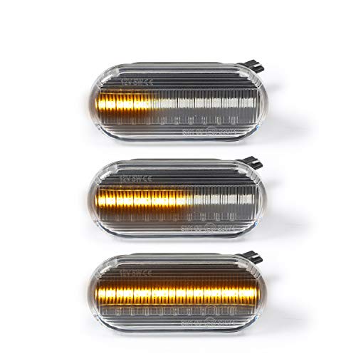 Intermitentes laterales LED OZ-LAMPE 2 X dinámica LED Intermitentes laterales ámbar 18 SMD con CAN-bus Libre de errores clara para V-W Bora Golf 3/4 Passat 3B Polo 6N VentoT5 S-EAT F-ord S-koda
