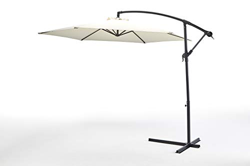 KitGarden - Parasol Excéntrico, 300Øx260cm, Beige, Roma