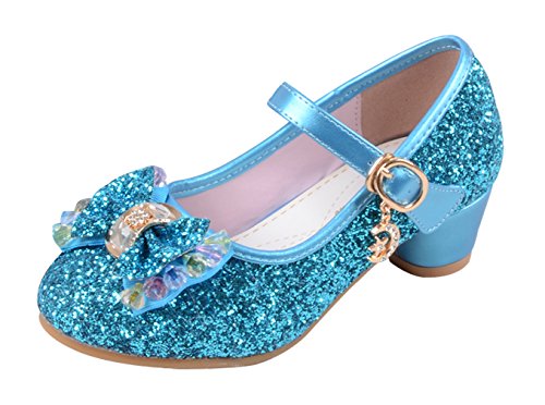 La Vogue Zapatos Zapatilla con Lentejuela Para Niña Princesa Fiesta Azul 28/Longitud Interior 18.5CM