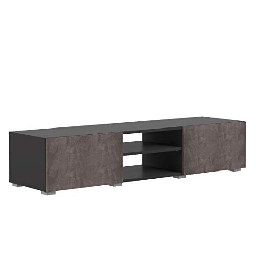 Movian Lijoki - Mueble para TV, 140 x 42 x 31 cm (largo x ancho x alto), negro y efecto hormigón