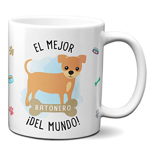 Planetacase Taza el Mejor Ratonero del Mundo Regalo Original Taza Perro Bodeguero Ceramica 330 mL