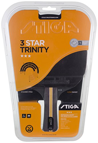 Stiga 3-Star Trinity, Concave Raqueta de Ping Pong, Negro/Rojo, Talla única